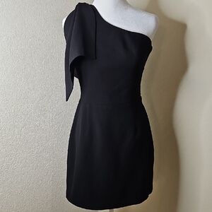 Dress The Population Tiffany One-Shoulder Black Mini Dress Sz M